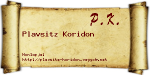 Plavsitz Koridon névjegykártya